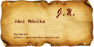 Jáni Mónika névjegykártya